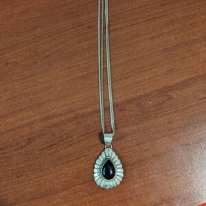 Sterling Silver Black Onyx Necklace